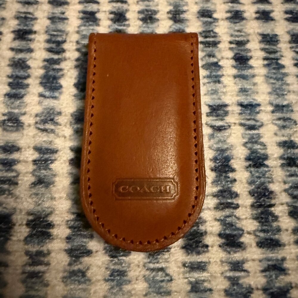 Coach Men's Brown Leather Money Clip | Very Good Condition
